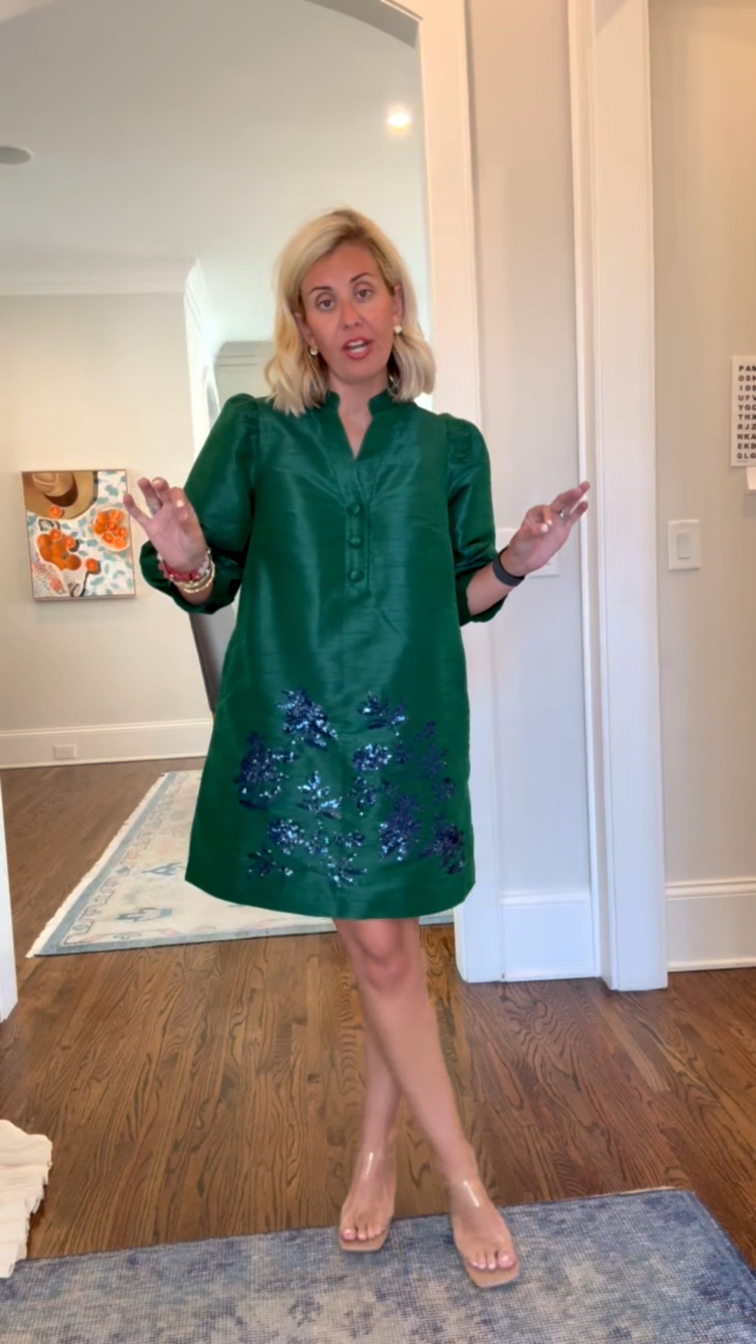 The most yes dress ever!! This dress is gorgeous! I’m in xs dress and 8 heels tts.