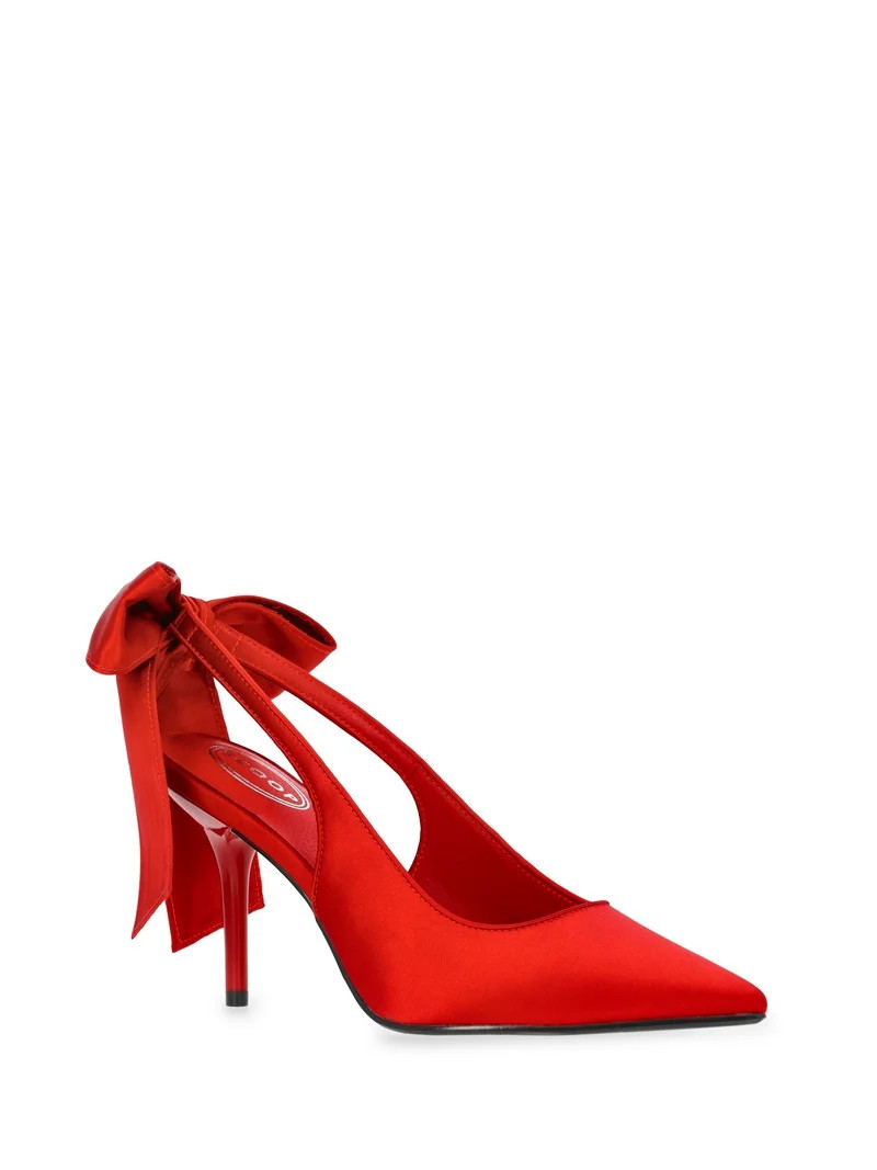 Scoop Women's Satin Slingback Heels with Bow | Walmart (US)