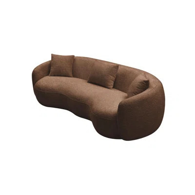 Mid Century Modern Curved Boucle Fabric Sofa | Wayfair North America