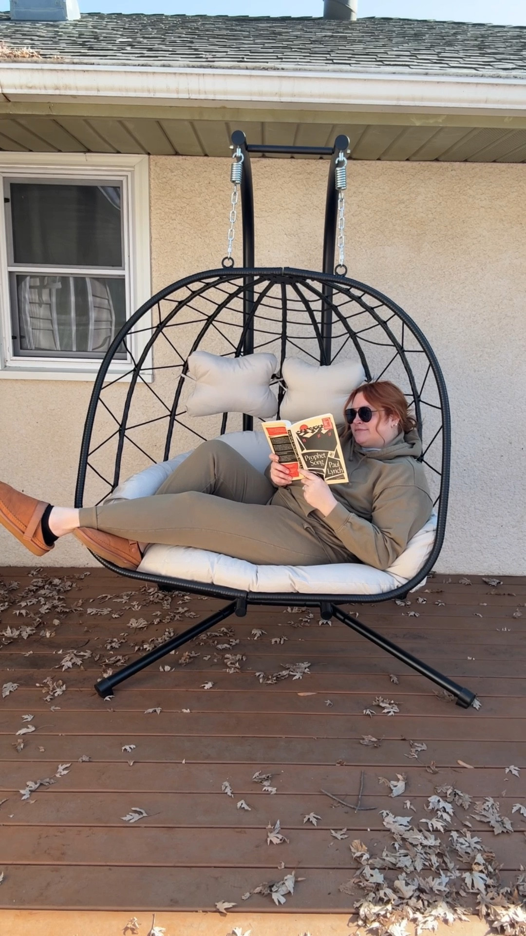 Got our first piece of patio furniture for our new house! Love how chic this egg chair is. It fits 2 ppl up to 700lbs

#LTKHome #LTKdayinmylife