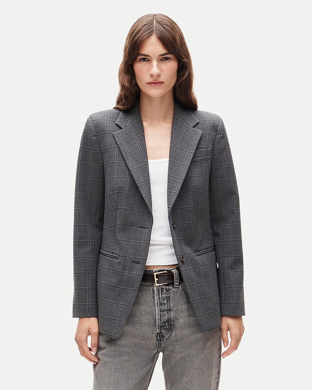 Petite Margeaux blazer in plaid four-season stretch | J. Crew US