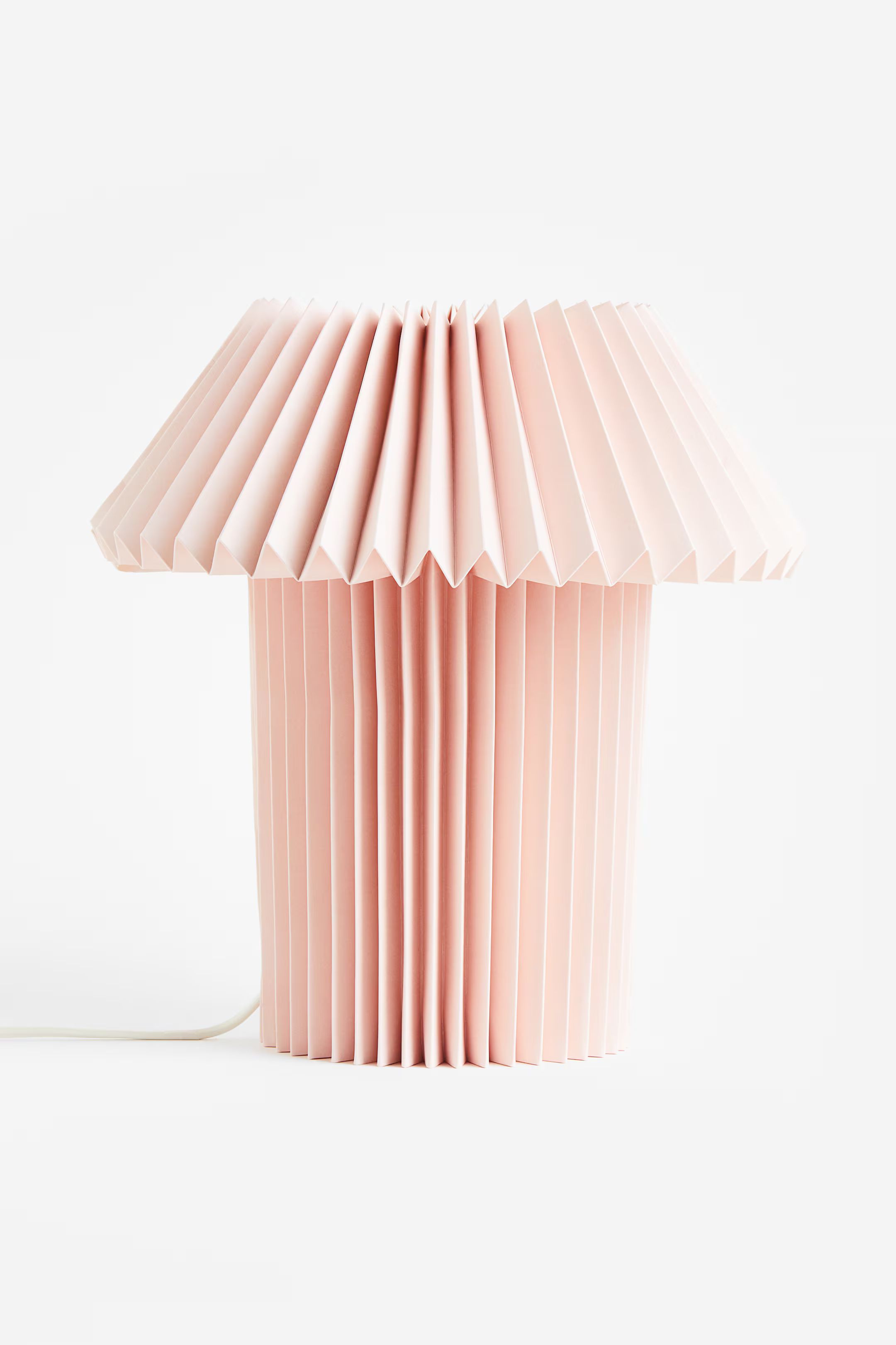 Pleated paper table lamp - Light pink - Home All | H&M GB | H&M (UK, MY, IN, SG, PH, TW, HK)