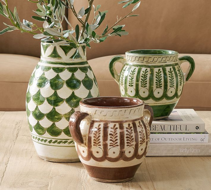 Brown Printed Vase Medium | Pottery Barn (US)
