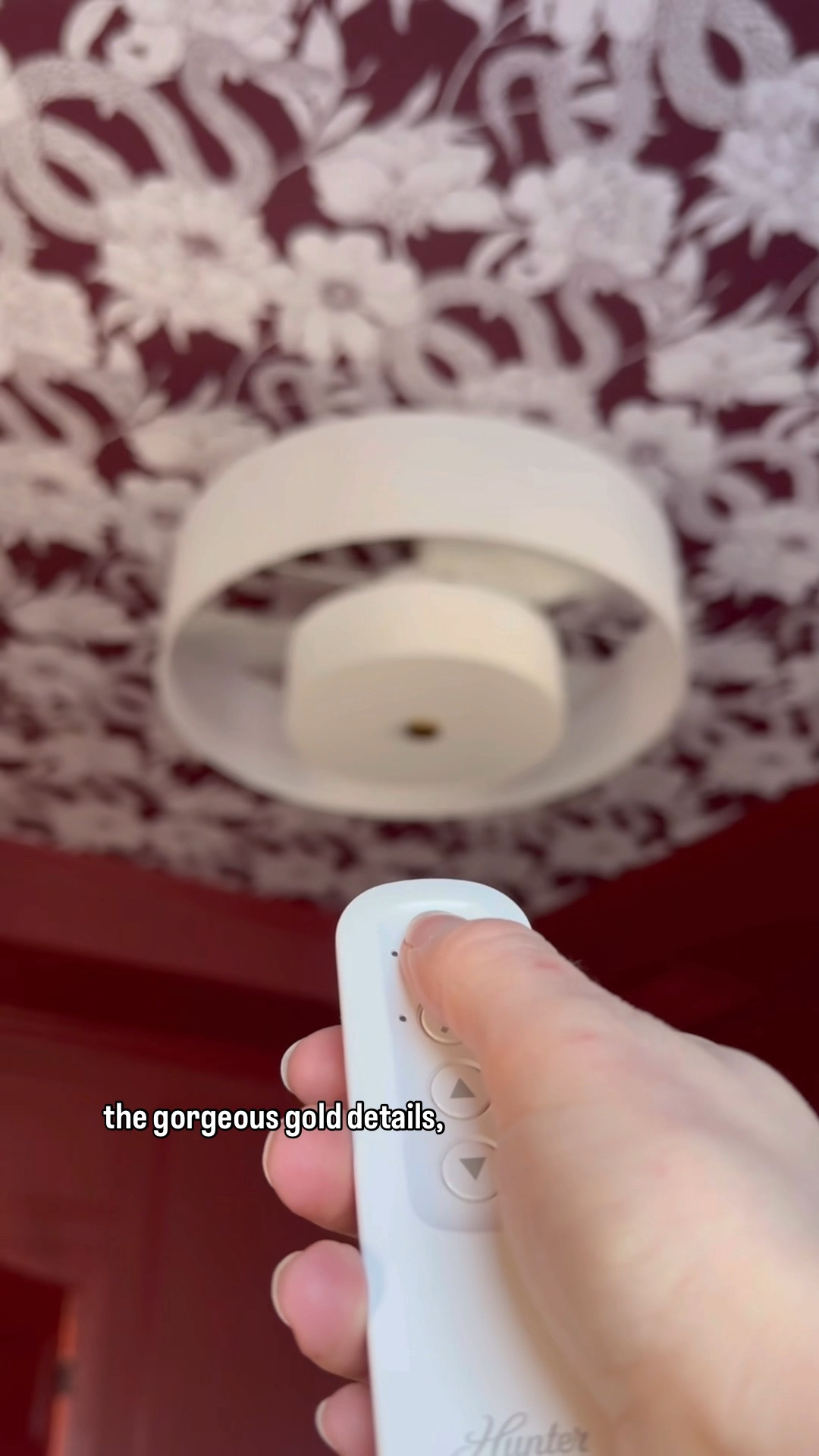 Have you heard of a fandelier? Well ya have now. Meet the Brookside from the new Jasmine Roth collection from @hunterfanco 😍 I love how it complements the wallpaper and brings a more modern and elegant feel to the room. 

🖤
#itsahunter #hunterlighting #fandelier #bedroomfan #bedroomlighting #romanticbedroom #snakedecor #moodybedroom #burgundybedroom #bedroominspiration #goodbyegrey #🐍
#snakedecor 

#LTKFamily #LTKSeasonal #LTKHome