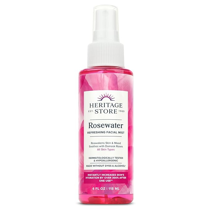HERITAGE STORE Rosewater - Refreshing Face Mist with Damask Rose, All Skin Types - Hydrating Rose... | Amazon (US)