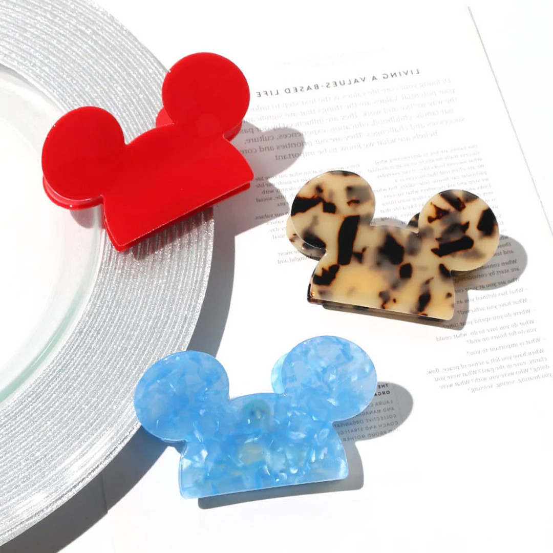 Mickey Claw Clip, Tortoise Shell Mouse Claw Clip, Mouse Hair Accessory, Claw Clip, Park Hair Acce... | Etsy (US)