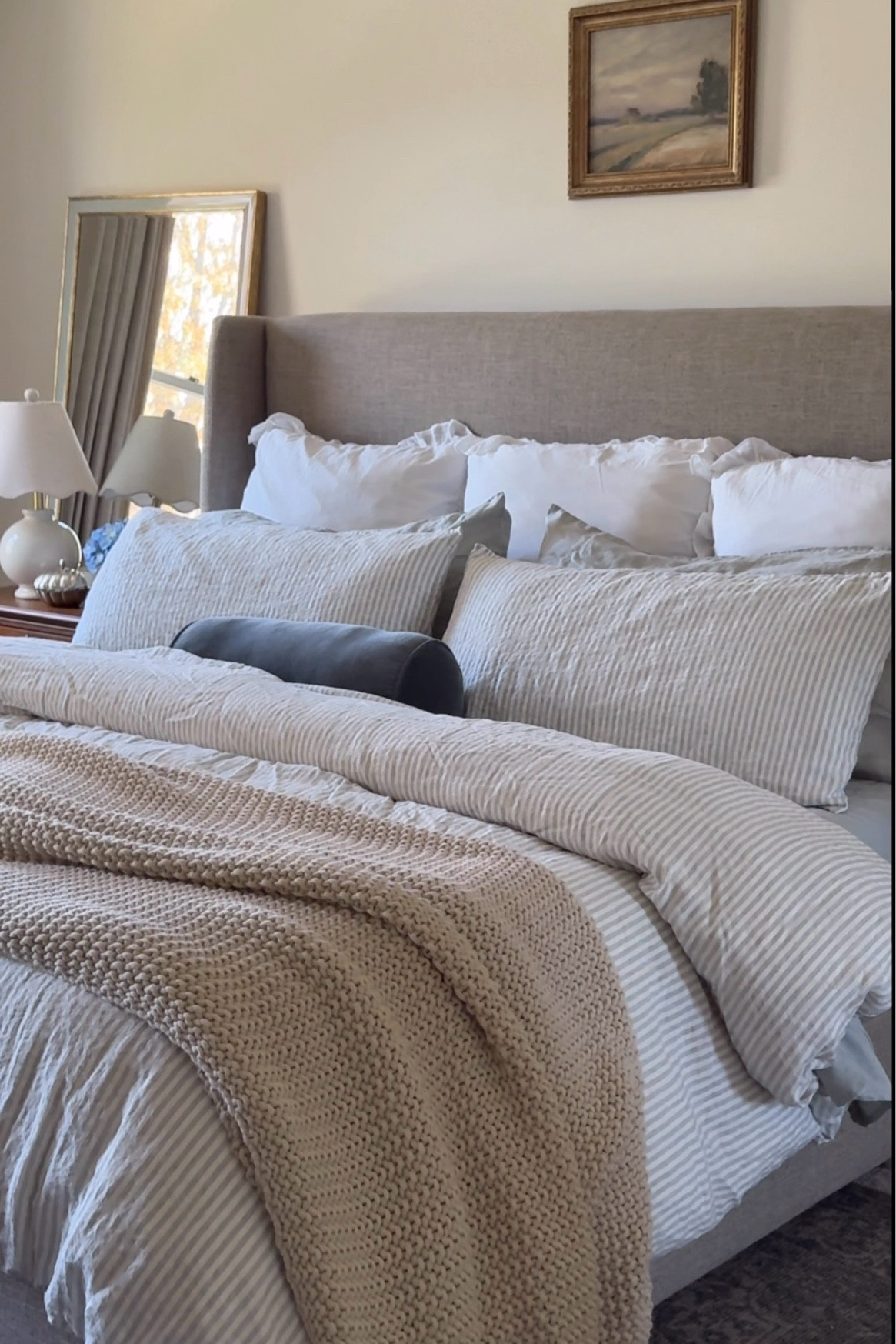 Summer bedding refresh with ruffles and stripes 🩵✨🐚

#bedding #bedroominspo #duvet #bed #bedroomdecor 

#LTKSaleAlert #LTKMothersDay #LTKHome