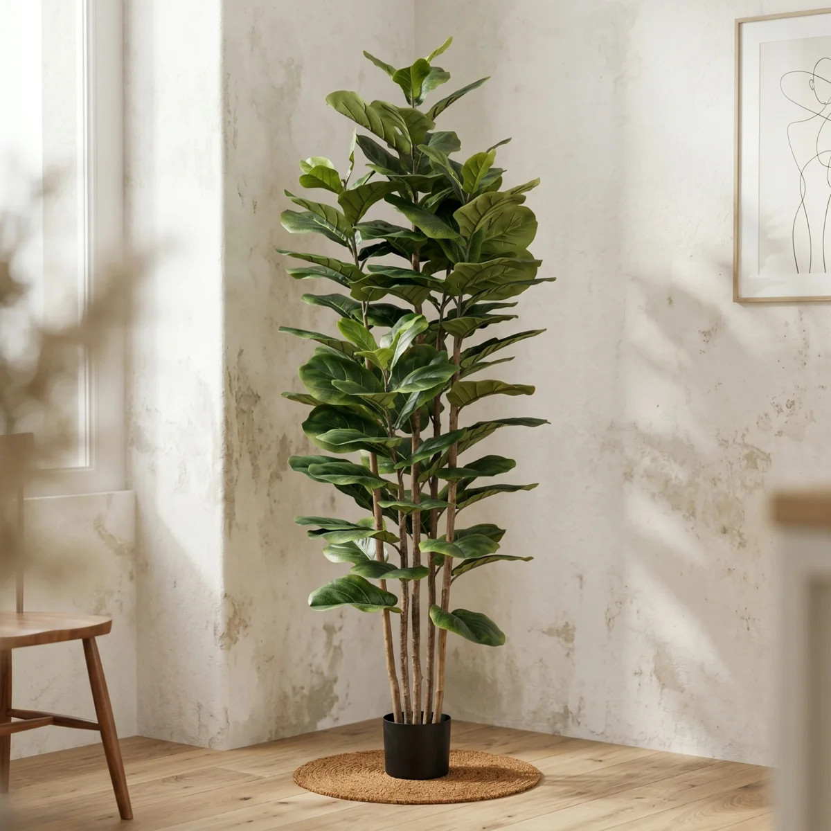 Primrue Marci Artificial Fiddle Leaf Fig Tree - 6FT Fake Plant with Pot and Natural Feel Leaves f... | Wayfair North America