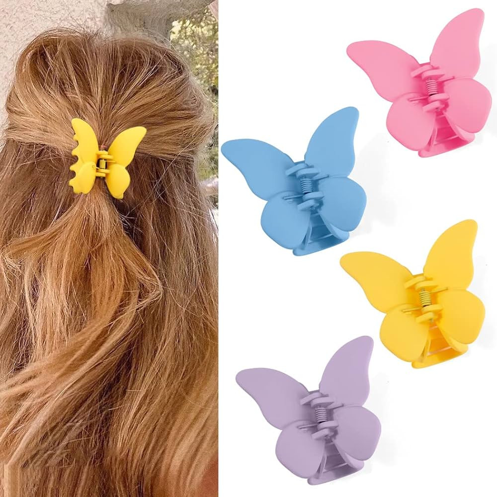 Canitor Small Hair Clips 1.9"Hair Claw Clips Butterfly Hair Clips Claw Clips Mini Hair Clips Hair... | Amazon (US)
