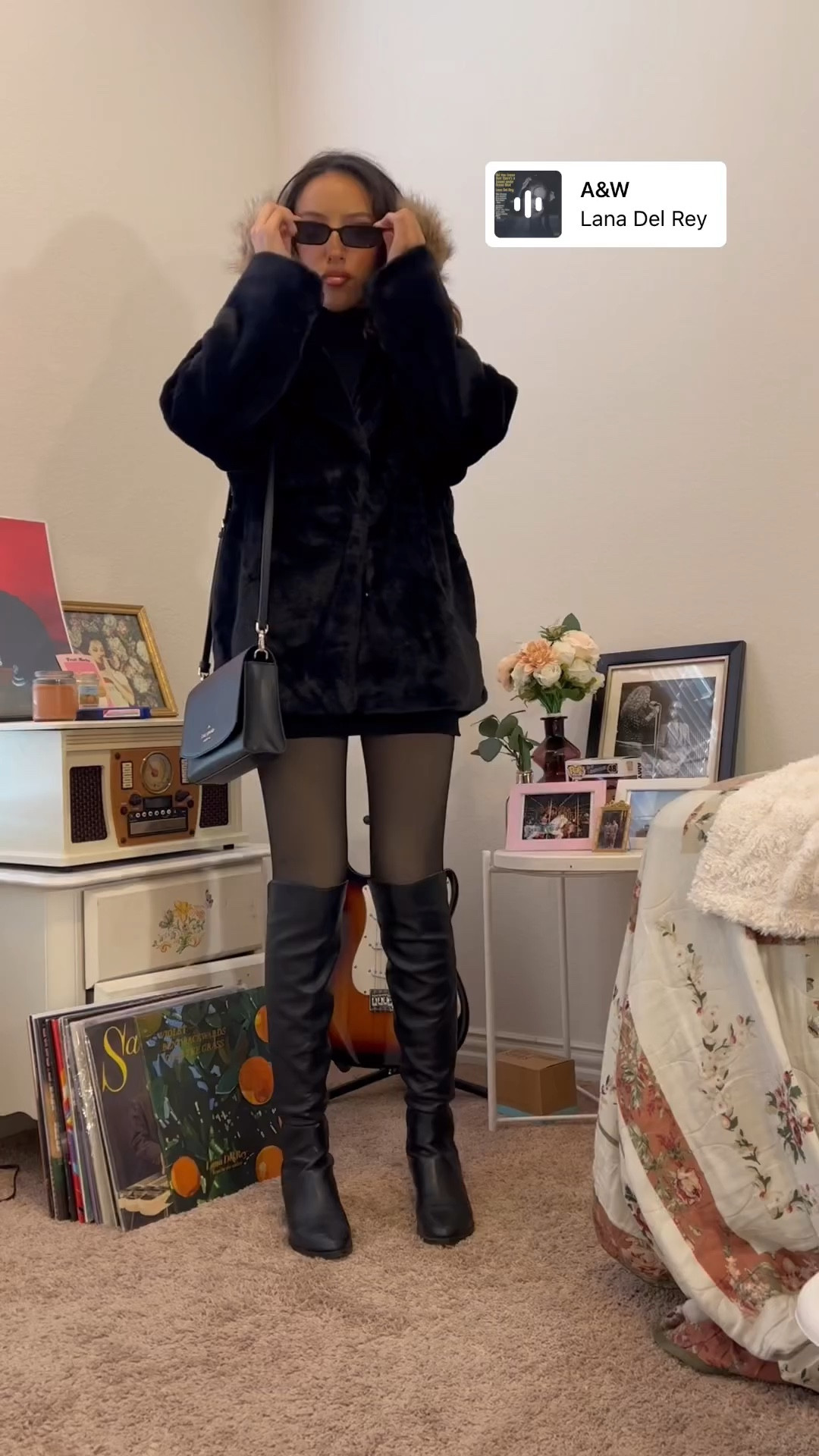 Glam all black outfit complete with fur coat and ear muffs 🖤🐈‍⬛

#LTKSeasonal #LTKHoliday #LTKstyletip