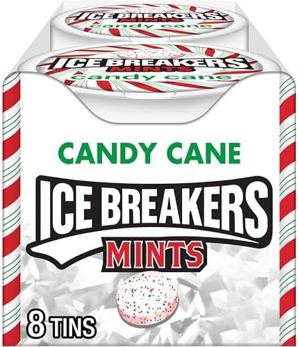 ICE BREAKERS Candy Cane, Christmas Stocking Stuffer Sugar Free Breath Mints Tins, 1.5 oz (8 Count... | Amazon (US)