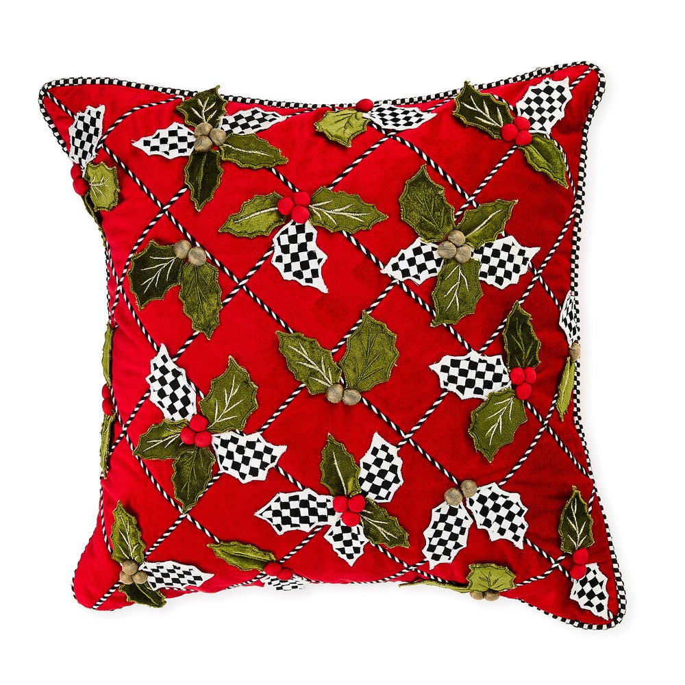 Holly Lattice Throw Pillow | MacKenzie-Childs