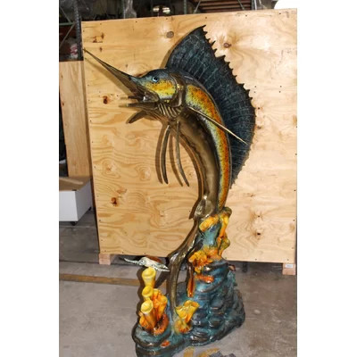 Stunning Large Sailfish Bronze Statue, Ocean-Inspired Artwork for Home or Office, 38"L x 24"W x 67"H | Wayfair North America