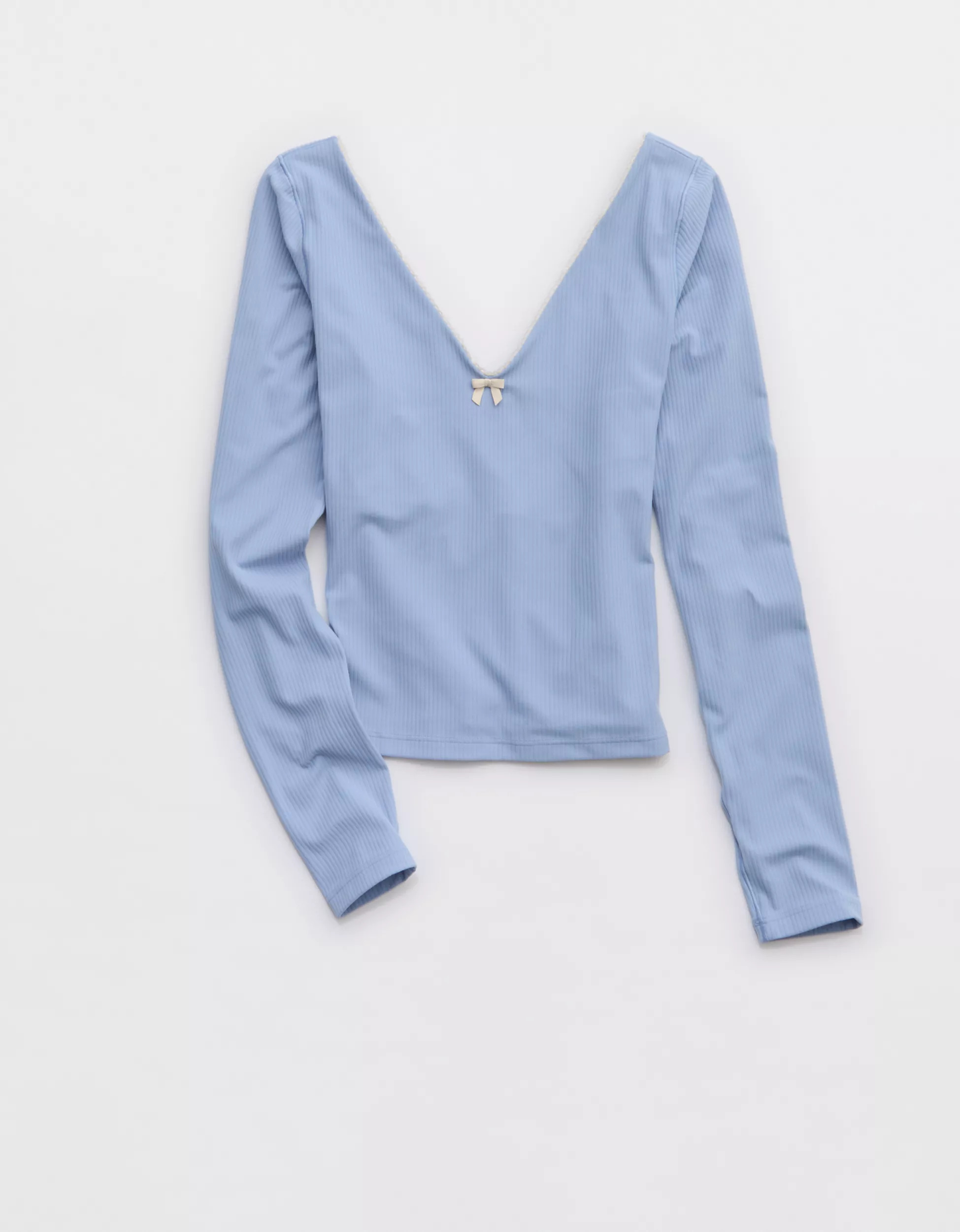 OFFLINE By Aerie Real Me XTRA Rib Open V-Neck T-Shirt | Aerie