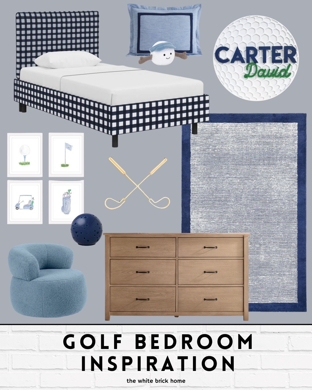 Such a cute golf themed bedroom for a little one! 

🖤🖤 

Boys room, boys bedroom, bedroom, kids room, kids bedroom, golf themed bedroom, golf, kids room golf, boys room golf, boys room bed, boys room rug, boys room wall decor, boys room golf inspired, baby boys bedroom, navy kids room, boys room beds boys room rug, boys room bedding, boys room design, toddler boys, toddler big boy bedroom, bedroom for kids, baby bedroom, Etsy, Wayfair, pottery barn kids, Amazon 

#LTKKids #LTKHome #LTKFamily