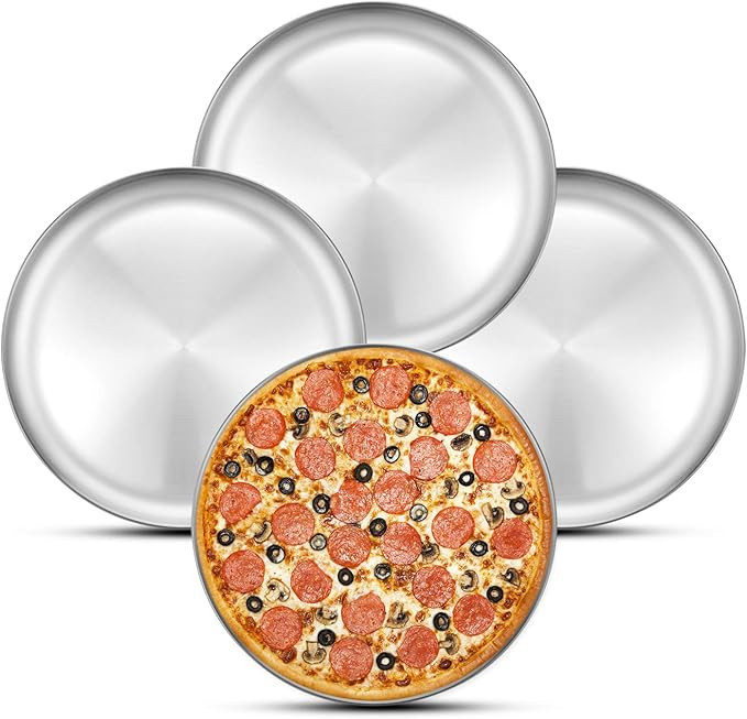 Pizza Baking Pan Pizza Sheet, 10 inch Stainless Steel Pizza Tray Round Pizza Oven Pan for Home Re... | Amazon (US)