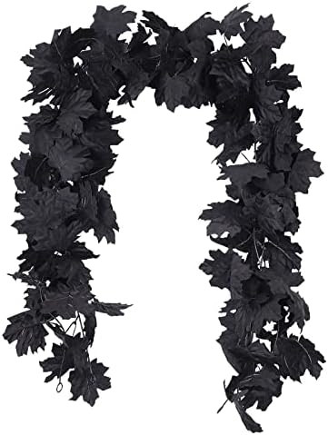 Amazon.com: Fall Decor Black Garland, Black Decorations Halloween Garland, Fall Wall Hanging Mapl... | Amazon (US)