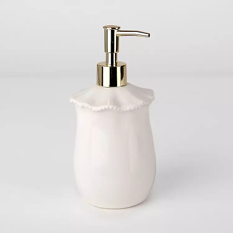 White Wavy Beaded Soap Pump | Kirklands