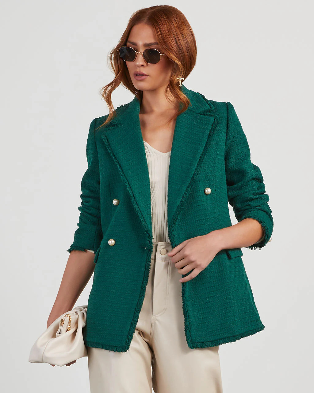 Workwear Icon Frayed Trim Blazer | VICI