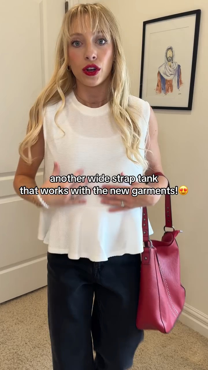 comment TANK and i’ll message you with the link 🫶🏼 garment girls lds mom new garments tank top wide strap sleeveless outfit inspo