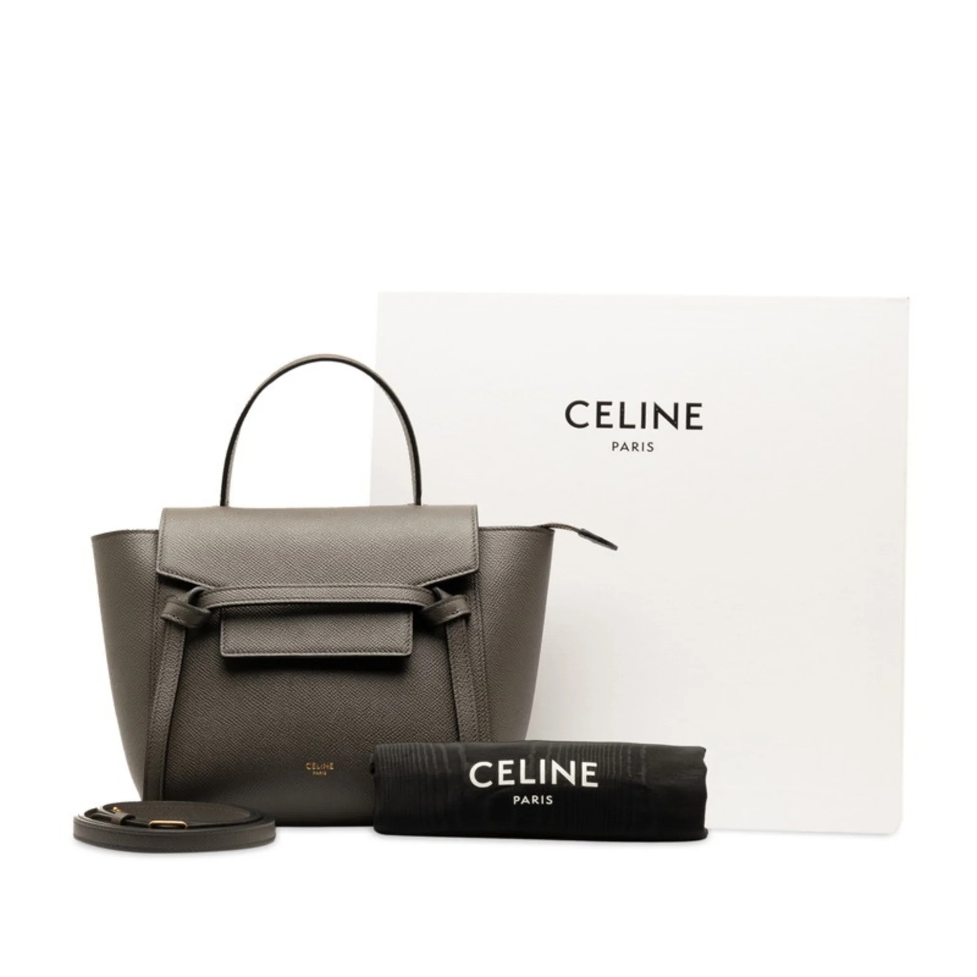 Pre-Owned Celine Nano Belt Bag Handbag Shoulder S-AI-1282 Grey Leather Women's CELINE (Good) | Walmart (US)