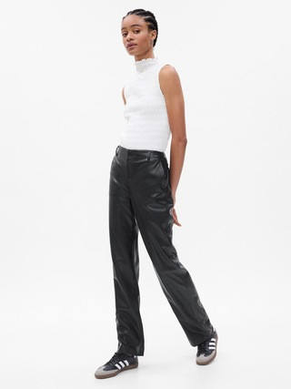 Mid Rise Faux-Leather Loose Pants | Gap (CA)