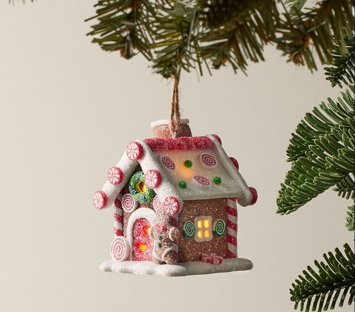 Claydough Light-Up Gingerbread House Ornament | Pottery Barn Kids