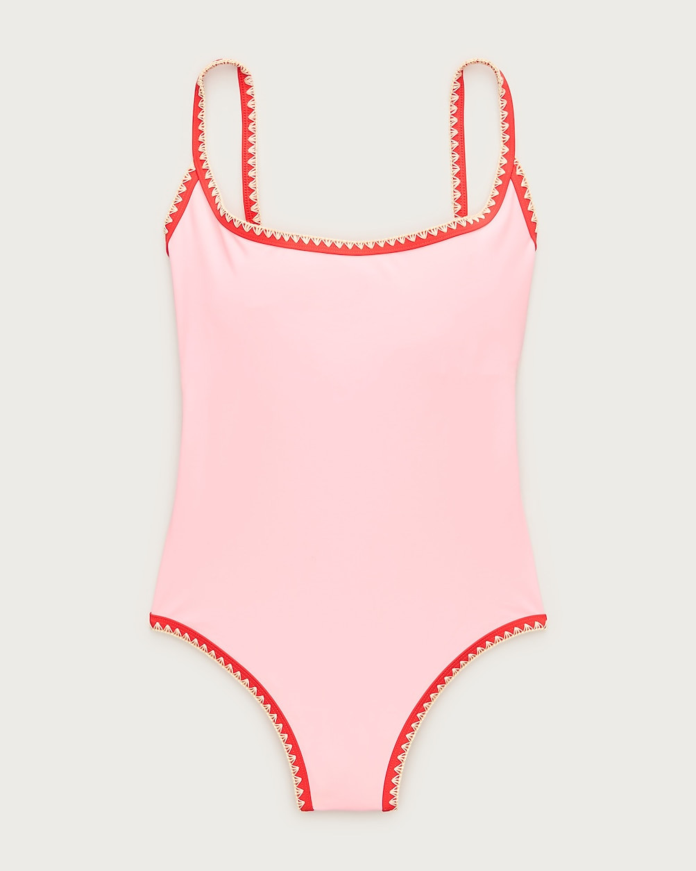 Crochet-trim scoopback one-piece | J. Crew US