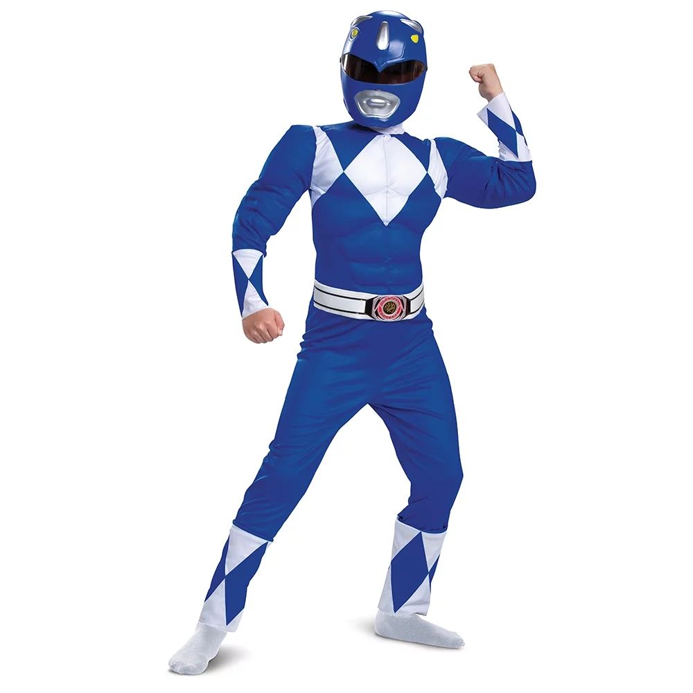 Boys Power Rangers Classic Muscle Blue Ranger Halloween Costume Set, Size XS (3T-4T) | Walmart (US)