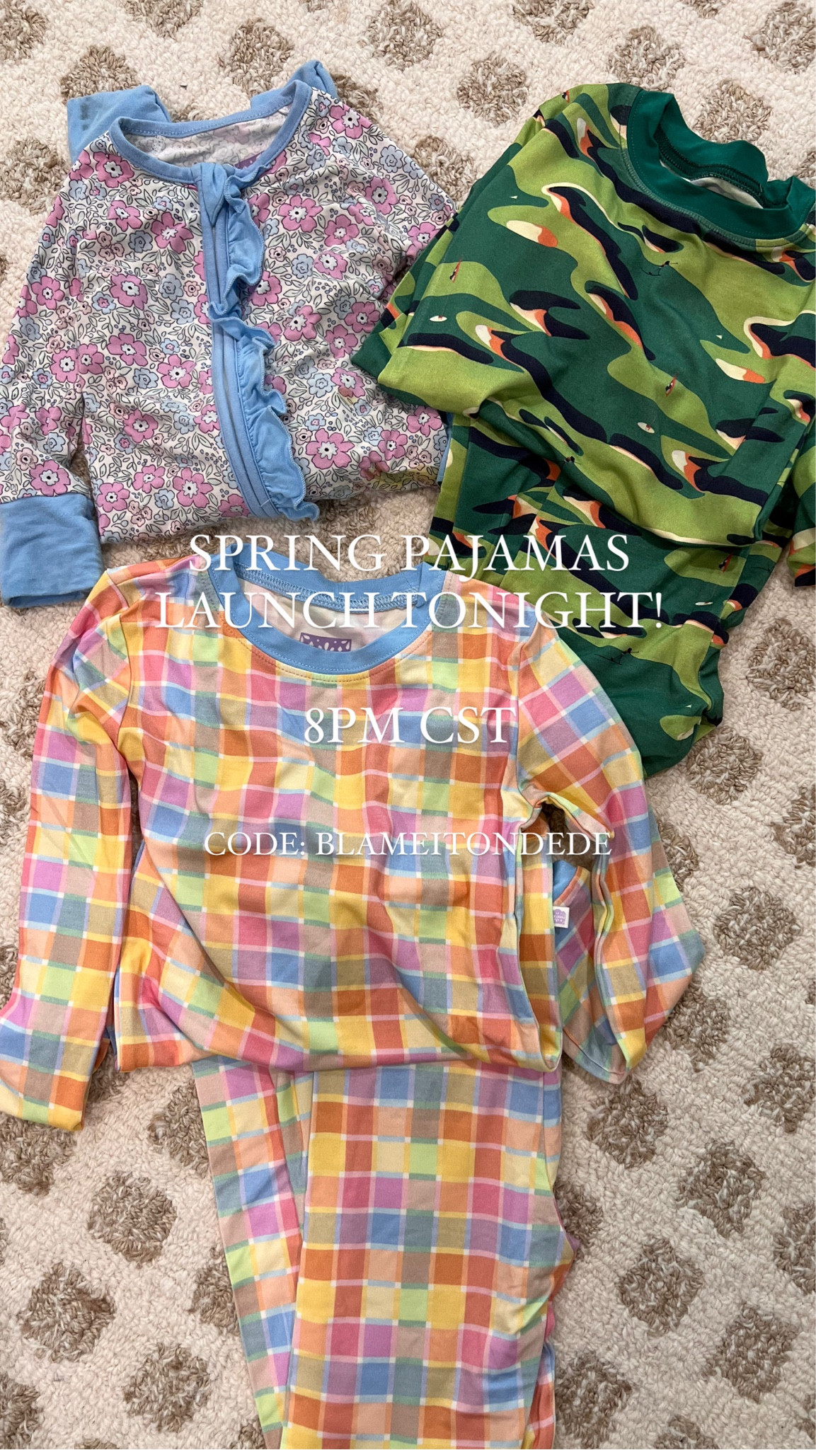 New poppy PJ prints launch tonight & pre-orders for custom pieces launch tonight as well at 8PM!
Code: Blameitondede

Dressupbuttercup.com

#dressupbuttercup 

#LTKSpringSale #LTKbaby #LTKkids