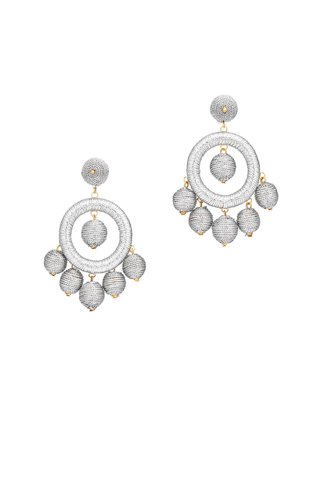 Kenneth Jay Lane Silver Wrap Circle Earrings | Rent The Runway