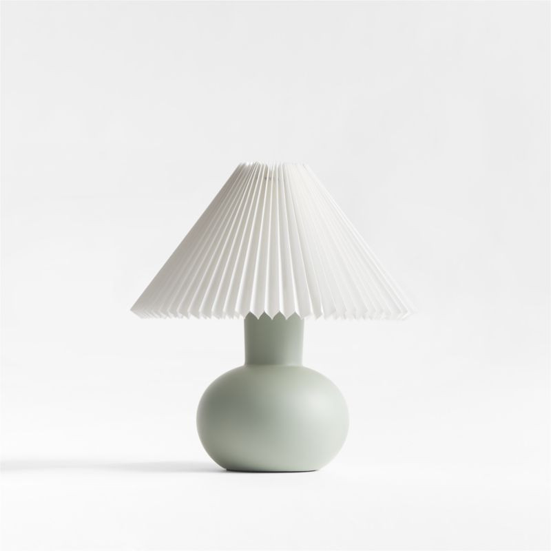 Flo Fluted Sage Green Ceramic Kids Table Lamp + Reviews | Crate & Kids | Crate & Barrel