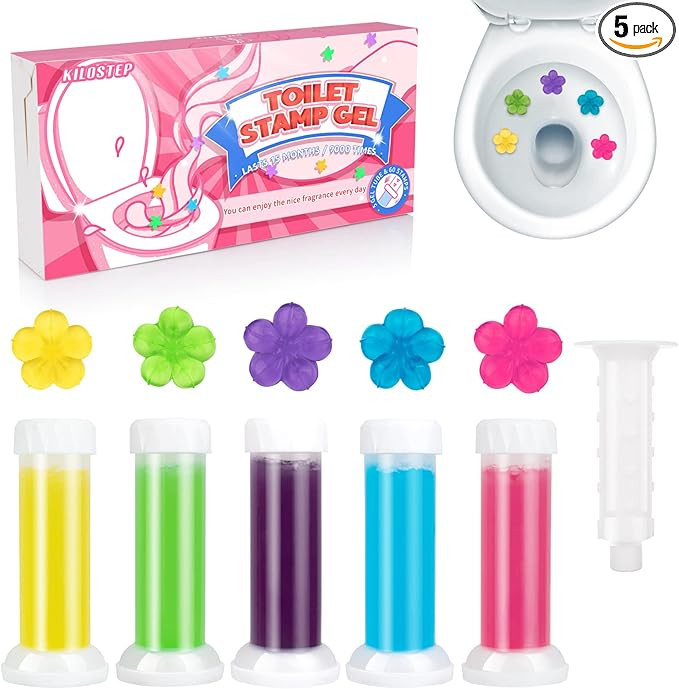 Toilet Gel, 60 Count 5 Kinds Of Scent Toilet Cleaner Bowl Gel Stamp Kit Air Freshener | Amazon (US)