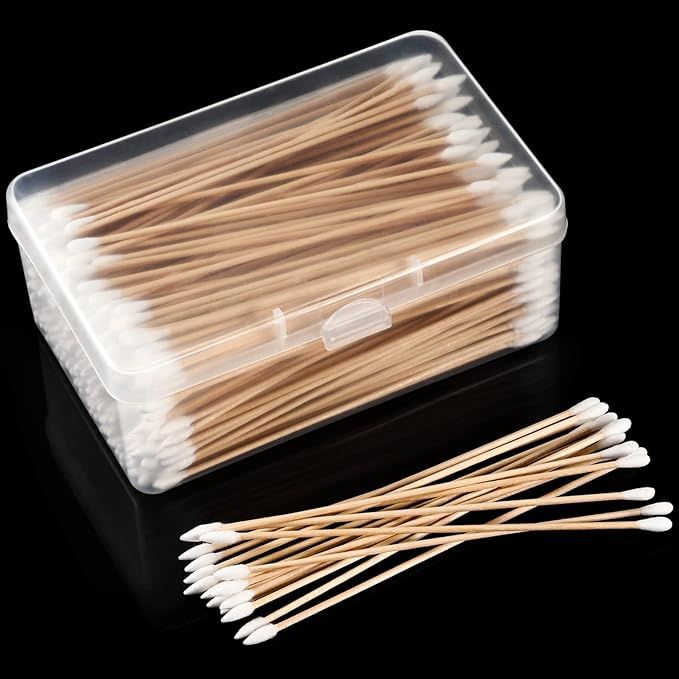 500 Pieces Cleaning Swabs, Pointed/ Round Tip with Wooden Handle Cleaning Swabs Buds for Jewelry ... | Amazon (US)
