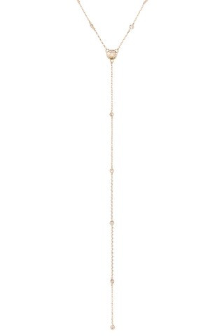 Santorini Shell Lariat Necklace in Gold | Revolve Clothing (Global)
