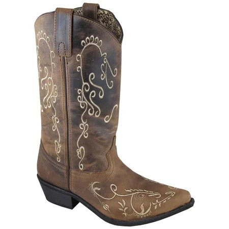 Smoky Mountain Womens Jolene Brown Waxed Leather Cowboy Boots 11 M | Walmart (US)