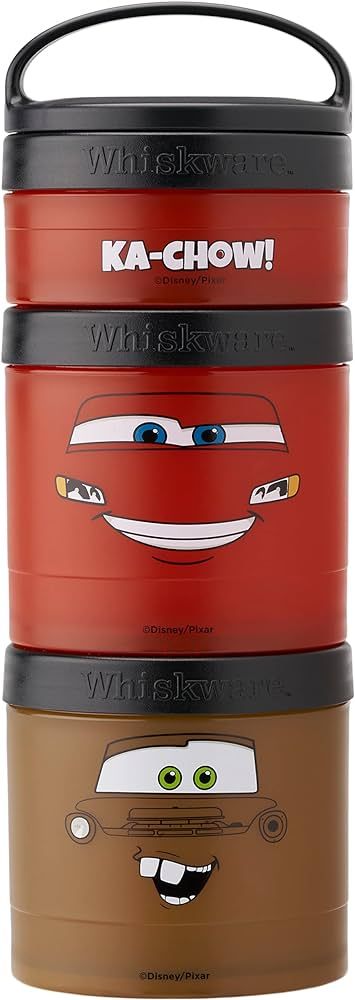 Whiskware Disney Pixar Stackable Snack Containers for Kids and Toddlers, 3 Stackable Snack Cups f... | Amazon (US)