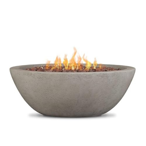 Real Flame Riverside Propane or Natural Gas Fire Pit - 15" Round Stainless Steel Burners, Natural Gas Conversion Kit Included - 50,000 BTUs of Heat, Battery Operated - Push Button Ignition | Amazon (US)
