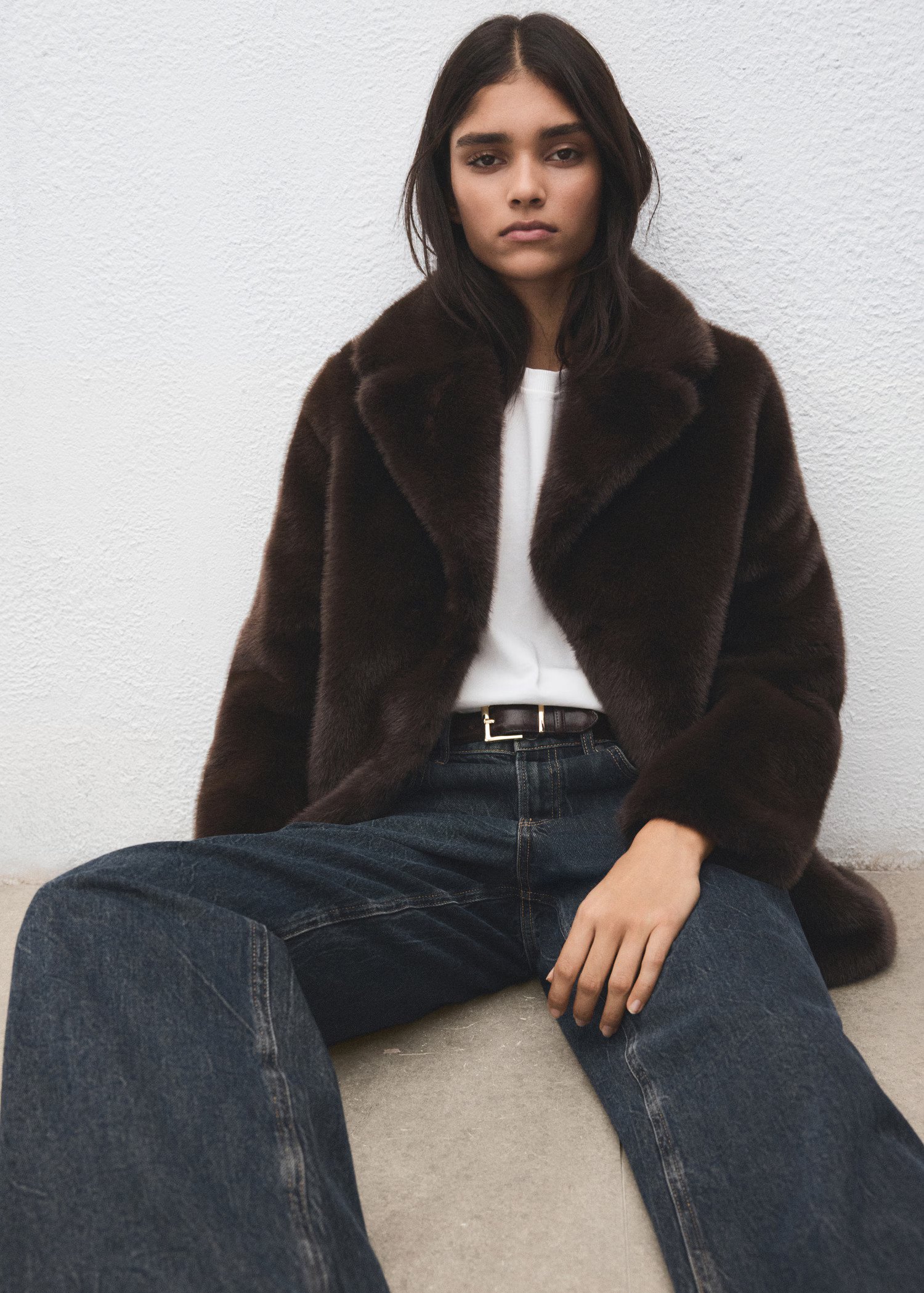 Faux-fur coat with lapels | Mango (US/MX/AU)