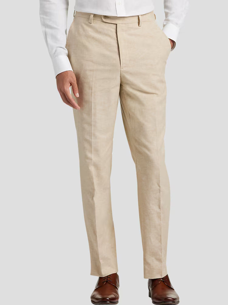 JOE Joseph Abboud Slim Fit Linen Blend Suit Pants, Tan Chambray - Size: 34 30 | Suit Pants | Men'... | The Men's Wearhouse