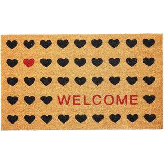 Multi-Colored 29 in. x 17 in. Coir Non-Slip Indoor / Outdoor Door Mat | The Home Depot