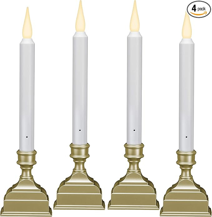 612 Vermont Battery Operated LED Window Candle with Sensor and 8 Hour Timer, Patented Dual LED Fl... | Amazon (US)