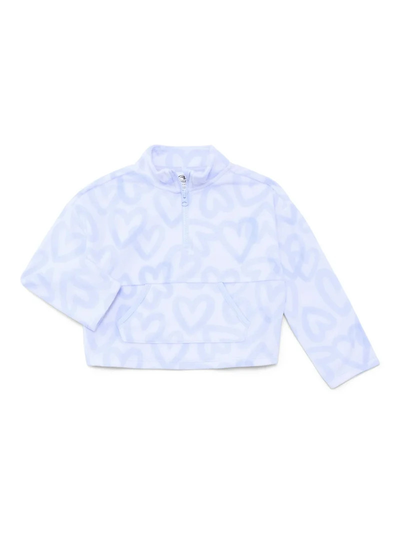Athletic Works Girls Microfleece Quarter Zip Pullover Jacket, Sizes 4-18 & Plus | Walmart (US)