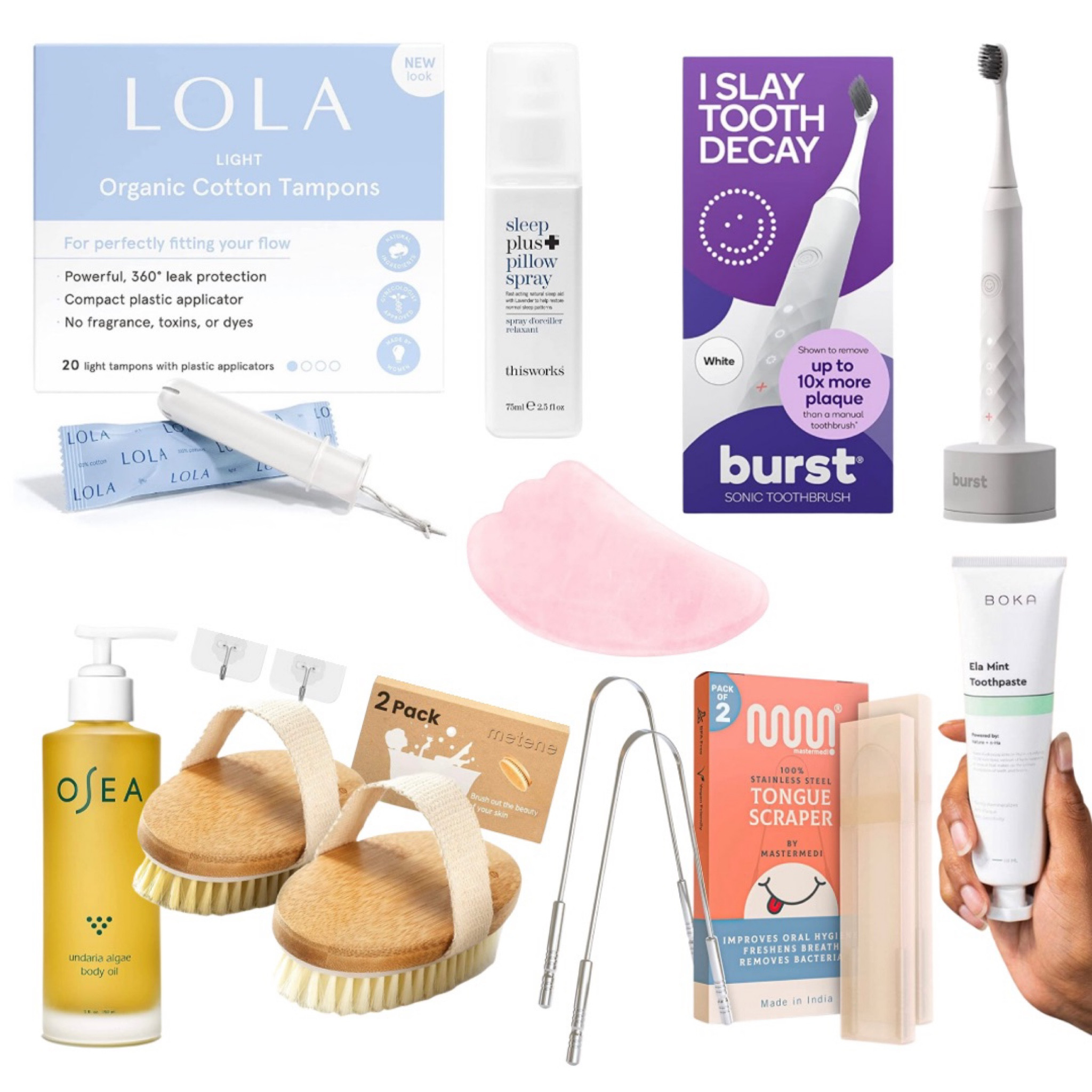 Some of my absolute favorites!! Trying to include more non-toxic items into my routine!! 

Things I bought and liked, health, health and beauty, nontoxic, body oil, dry brush, tongue scraper, toothpaste, toothbrush, Gua sha, pillow spray, lavendar spray, tampons, beauty hack, healthy lifestyle

#LTKunder50 #LTKbeauty #LTKunder100