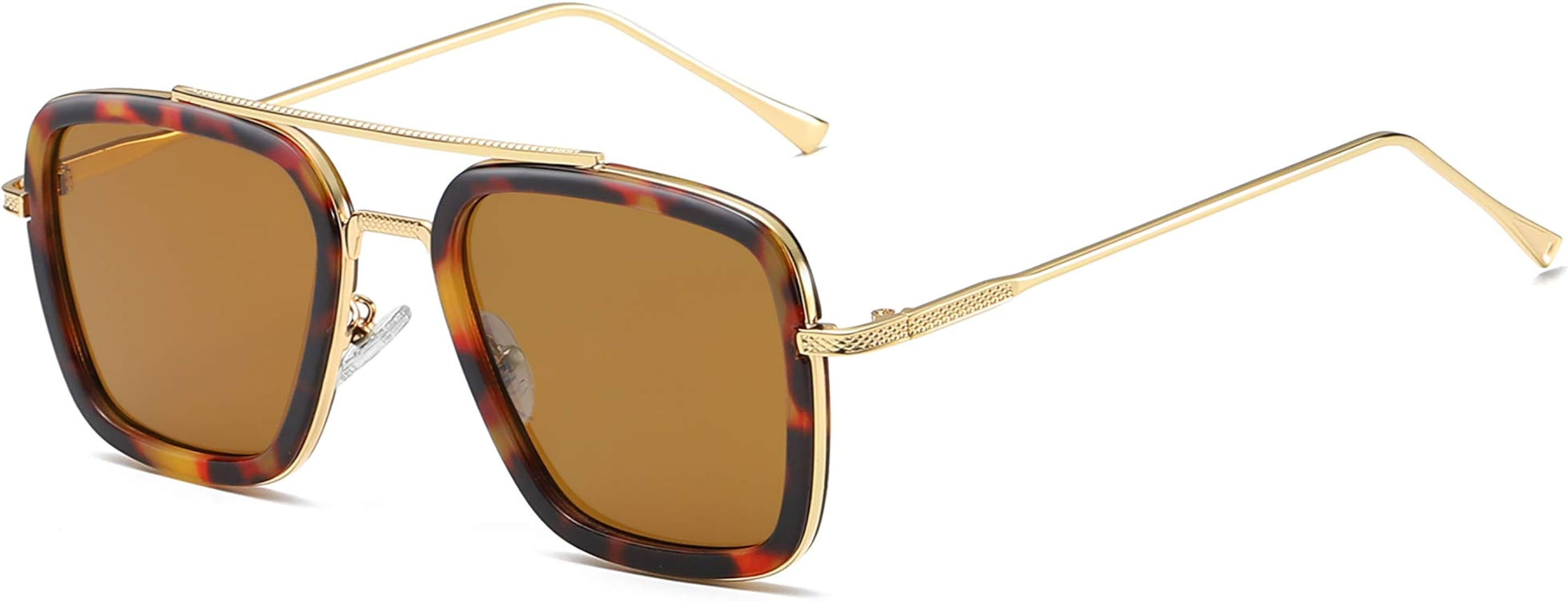 SOJOS Polarized Sunglasses for Men Women Retro Aviator Square Goggle Classic Alloy Frame HERO SJ1... | Amazon (US)