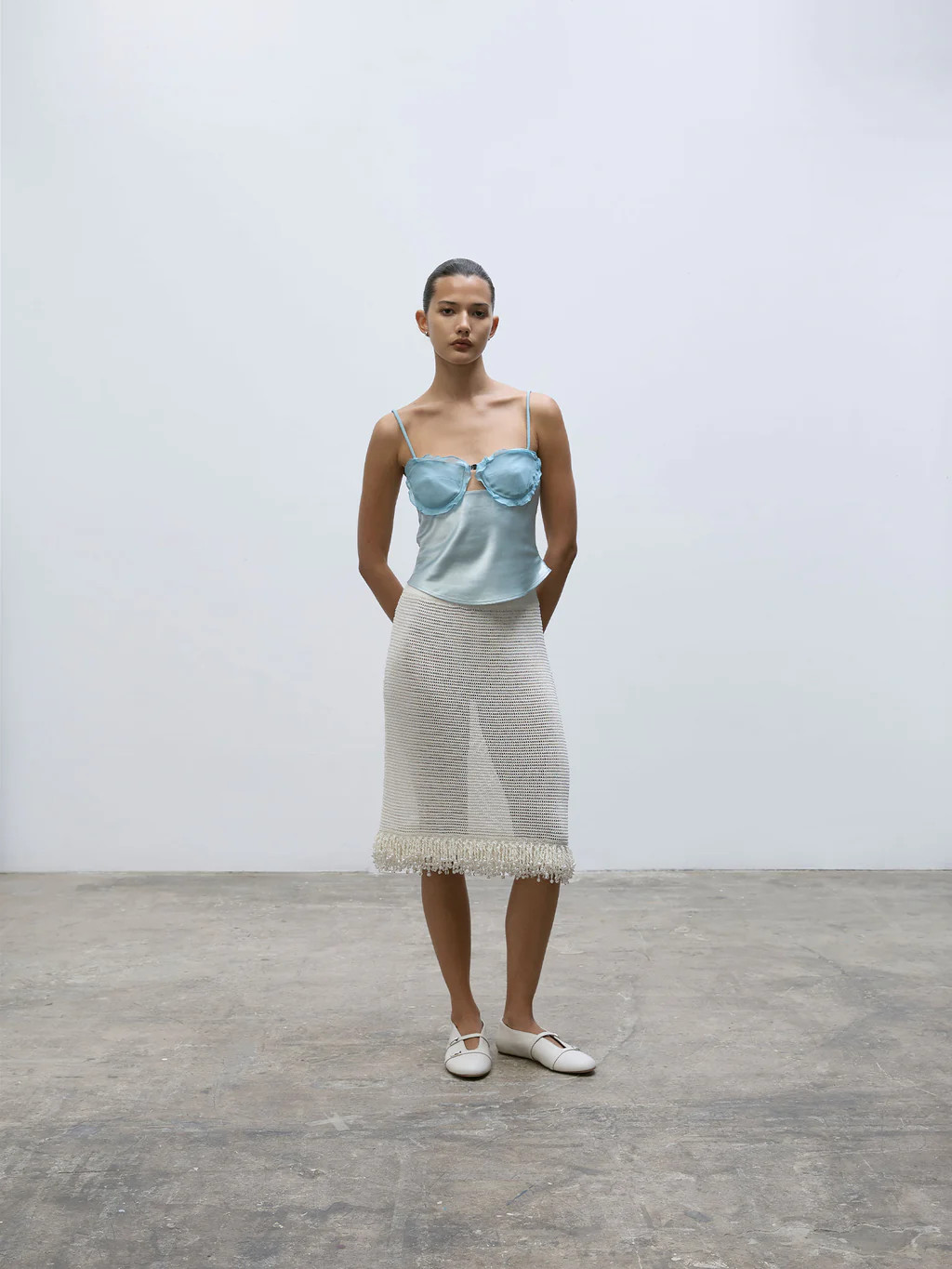 Fringe Long Sleeve Top | Off White | Paris Georgia