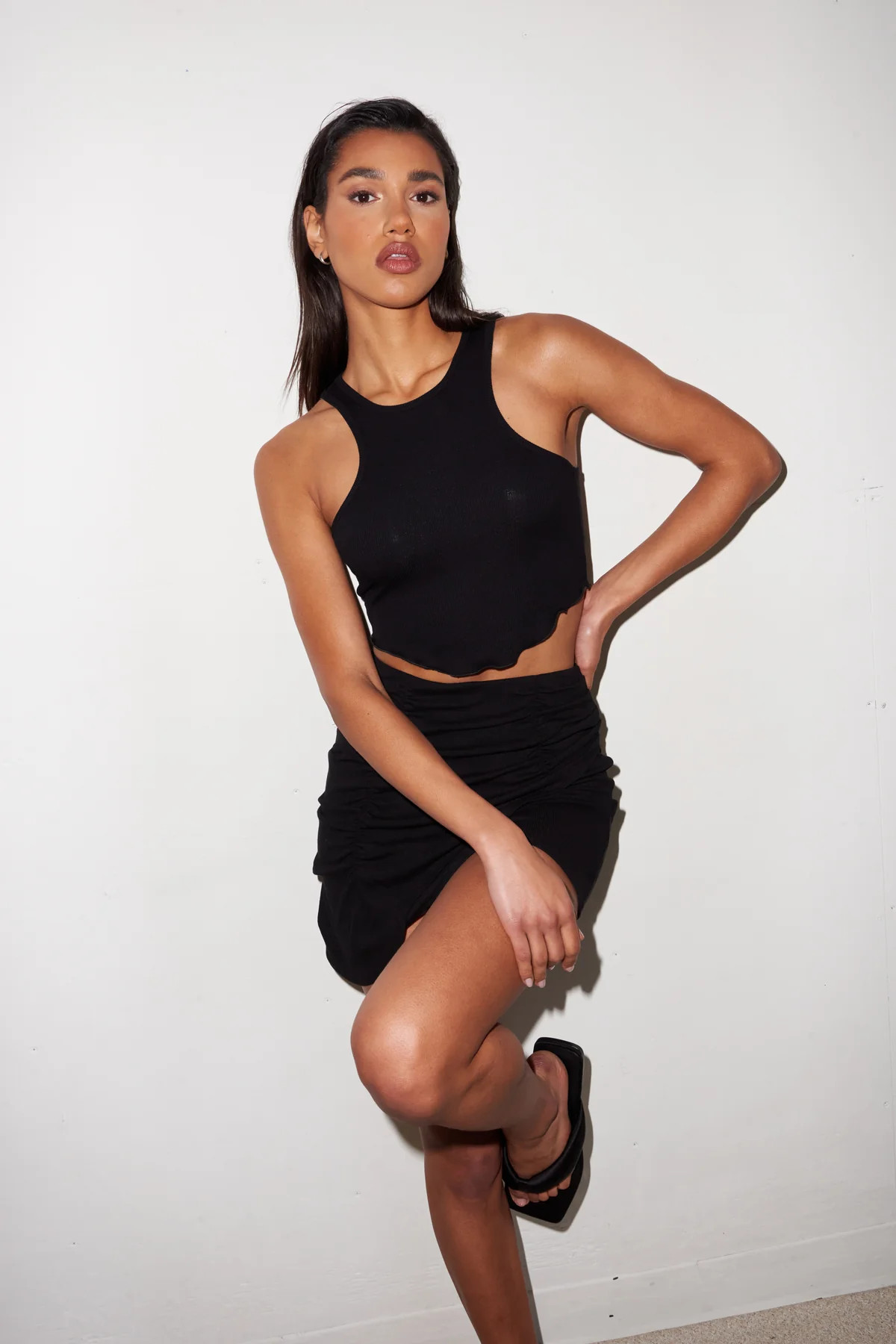 Skinny Racer Crop - Black | LNA Clothing