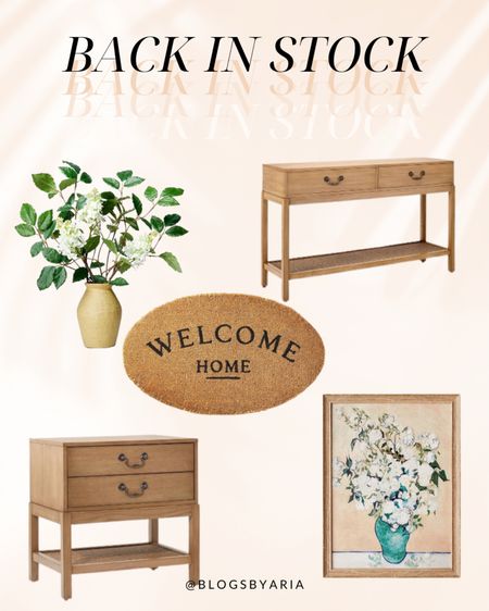 Floral arrangement, console table with drawers, nightstand , welcome mat, floral art all back in stock at Target!!

#LTKhome #LTKFind