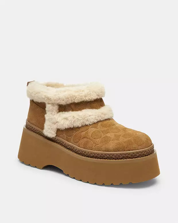 Christina Bootie In Signature Suede | Coach Outlet US