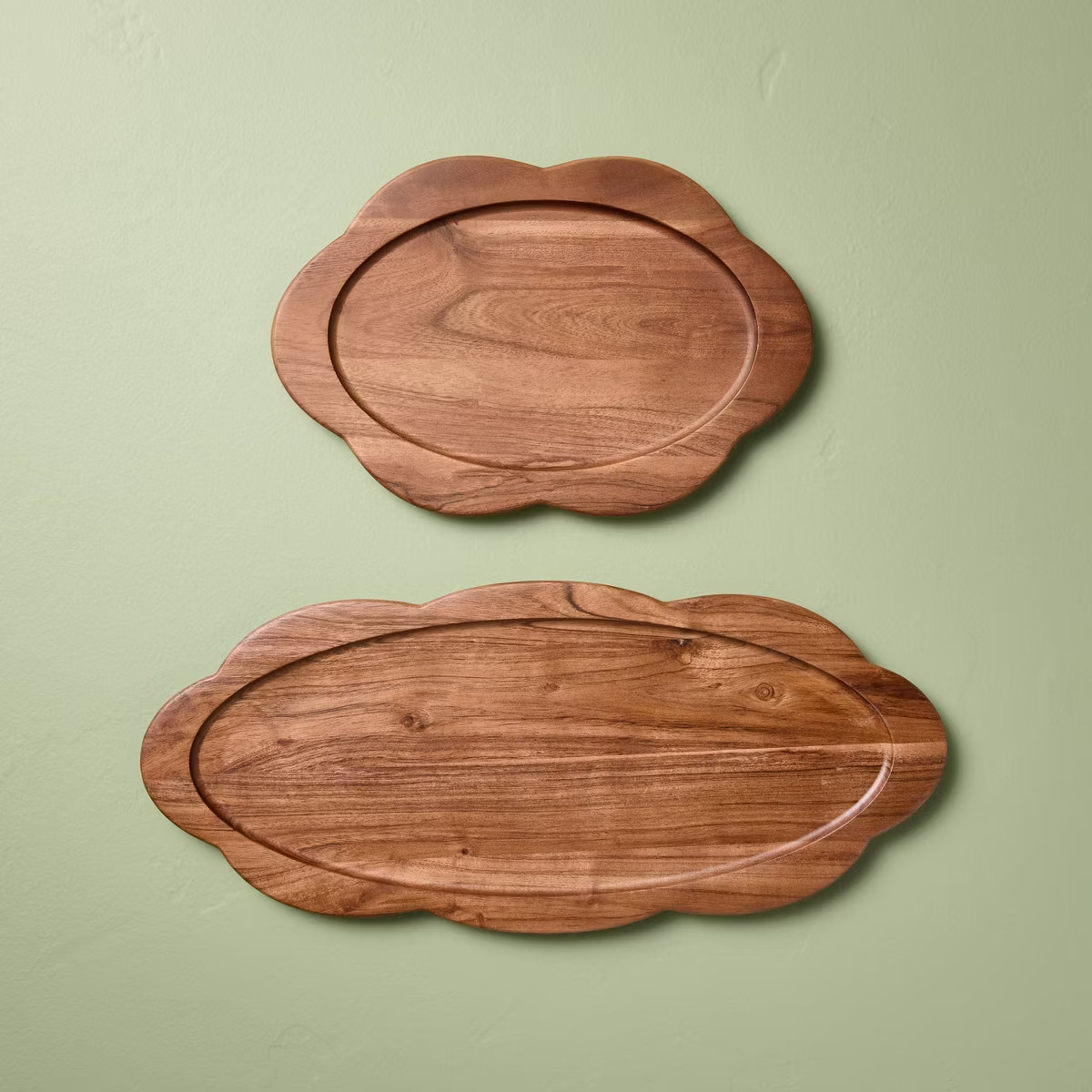 Wood Scallop Oval Tray - Hearth & Hand™ with Magnolia | Target